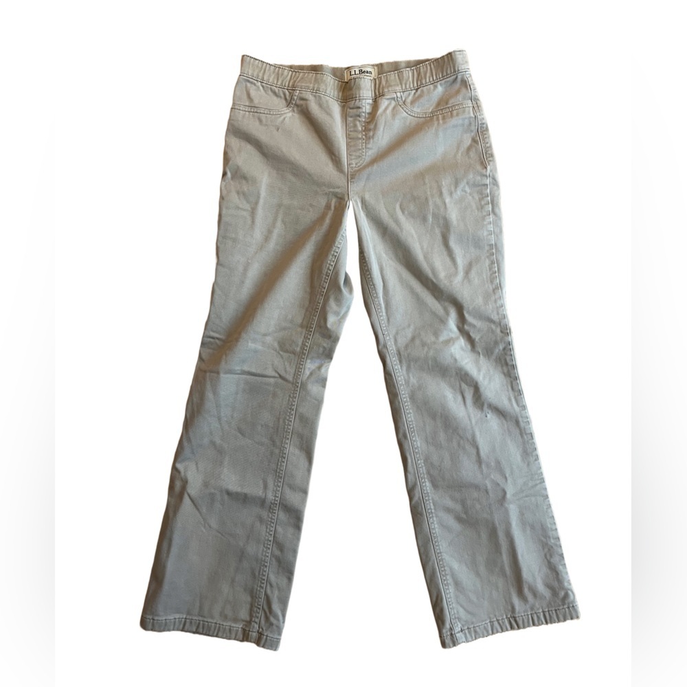 l.l.bean plaid Lined pull on outdoor hiking khaki  pants winter warm size 6